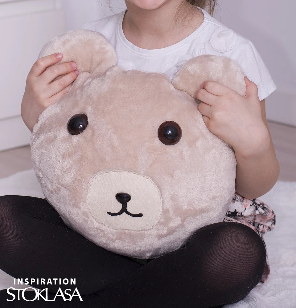 Coussin tete ours avec nez securite