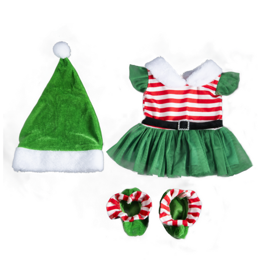 Tenue de Noël – Petite Lutinette avec Chapeau & Chaussures