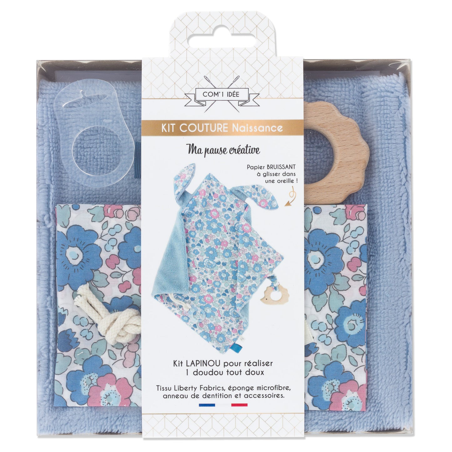 Kit couture naissance lapin bleu