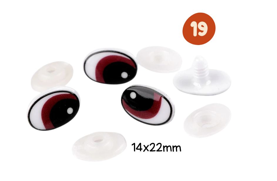 Large yeux marron retro yeux securite doudou