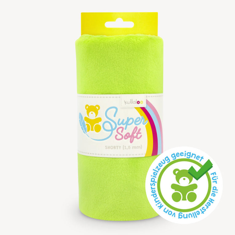 Minky rouleau vert lisse poils courts nounours