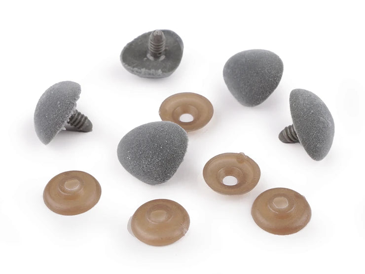 Nez pour doudou velours gris