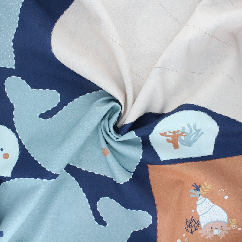 Panneau en coton à coudre theme mer