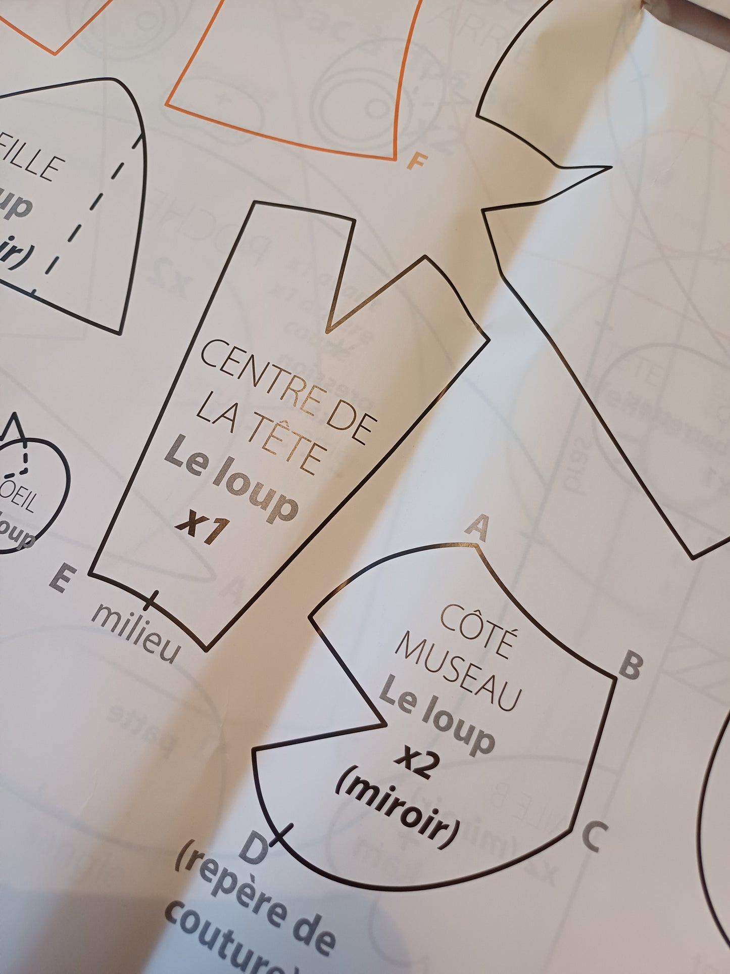 Patron loup peluche Facile explications