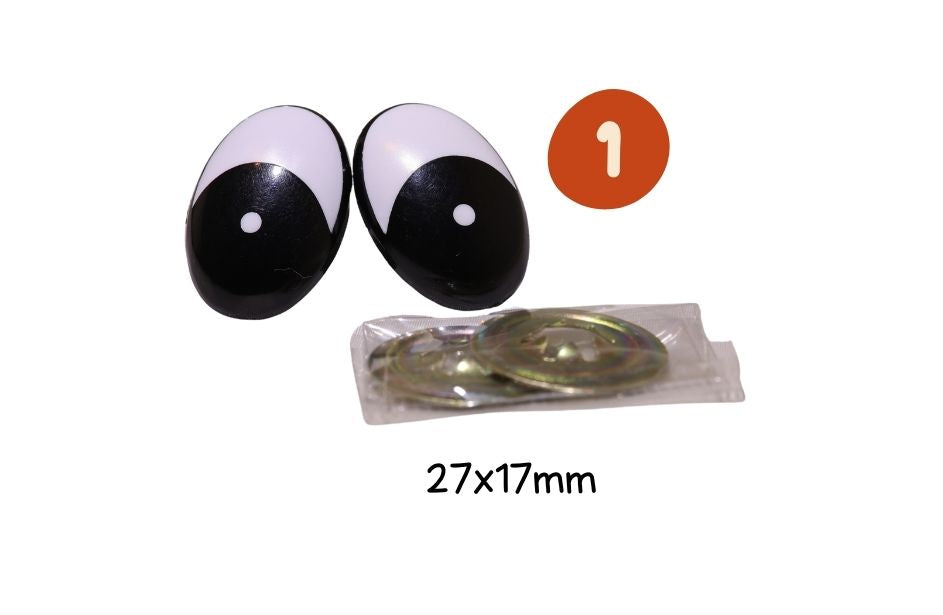 Pupilles noires yeux blancs securite plastique