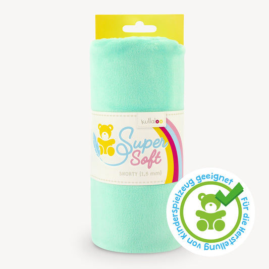 Tissu doudou vert menthe vert pastel peluche