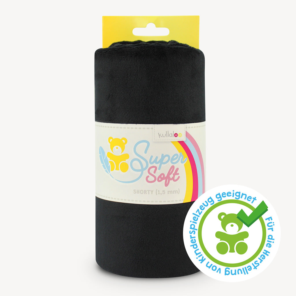 Rouleau tissu fausse fourrure douce creation doudou noire