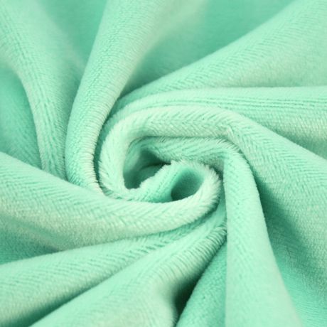 Tissu doudou vert menthe vert pastel peluche