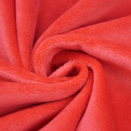 Tissu minky rouge brique