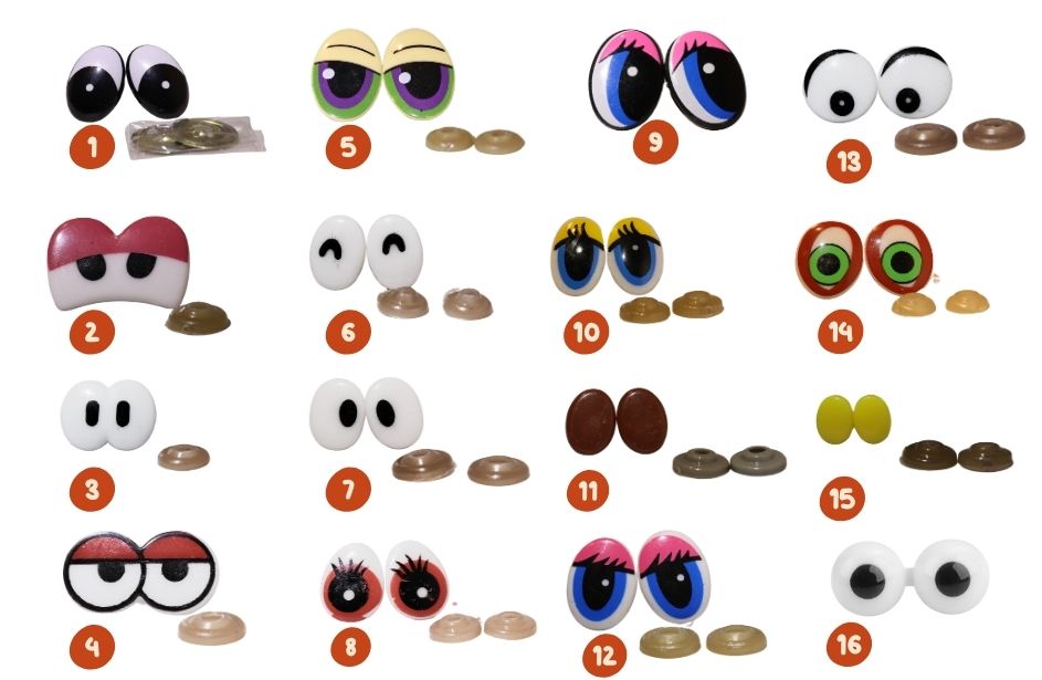 Yeux cartoon doudous et peluches