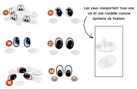 Yeux cartoon doudous et peluches