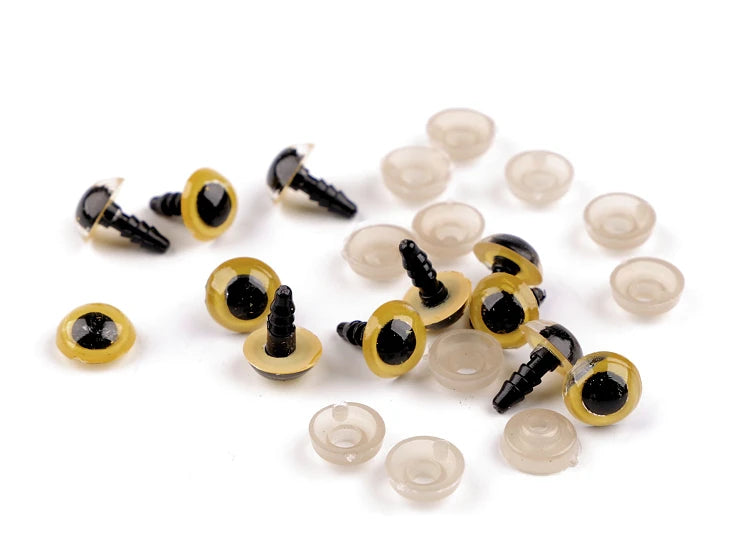 yeux securite jaune peluche 10mm