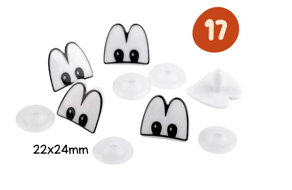 Yeux securite double cartoon timide peluche