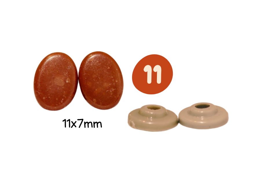 Yeux securite marron allonges pastilles