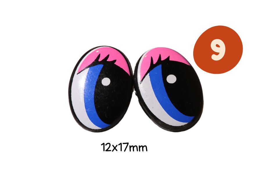 Yeux securite paupiere rose iris bleue cils