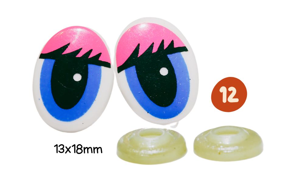 Yeux securite rose, et bleu plastique doudou