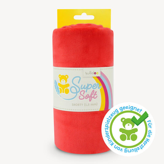 Tissu minky rouge brique