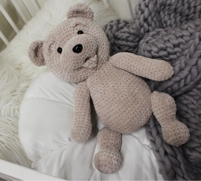 ours beige crochet yeux nez
