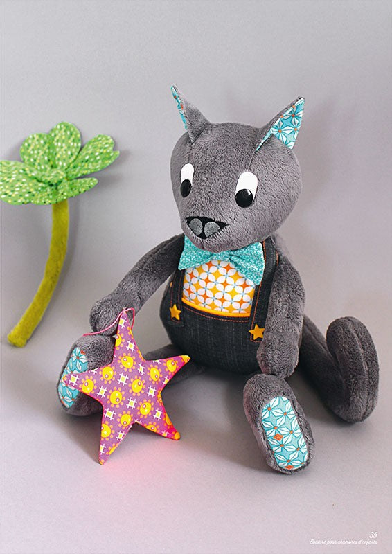doudou loup en tissu couture