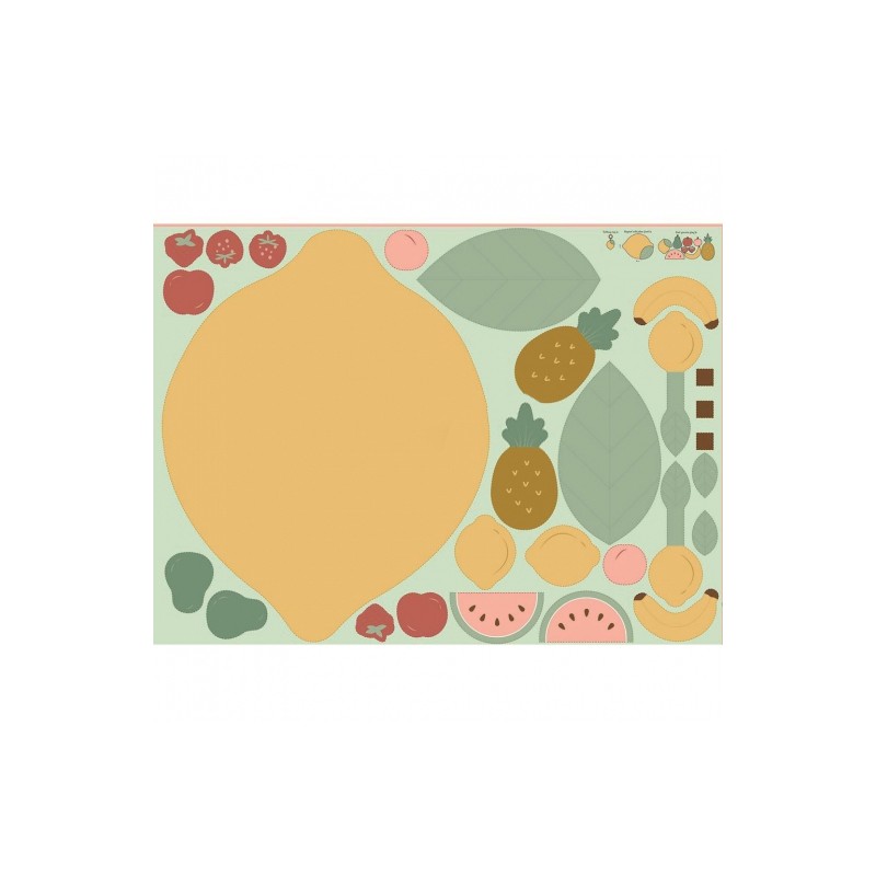tissu-coton-panneau-poppy-tapis de jeux-fruits