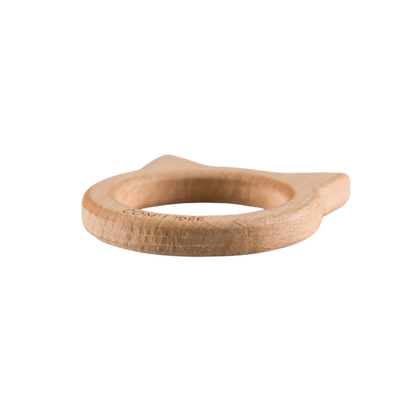 Anneau chat de dentition bébé bois