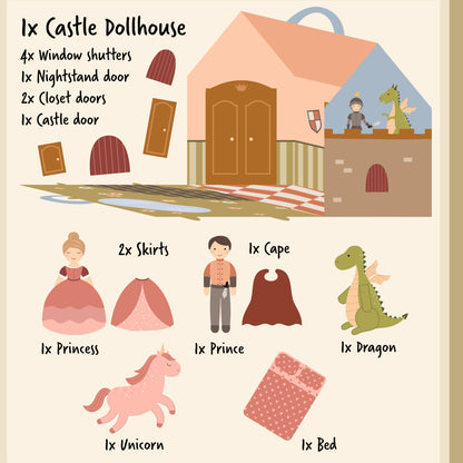 Chateau - roi et reine- dragon- licorne- Maison Chateau a coudre