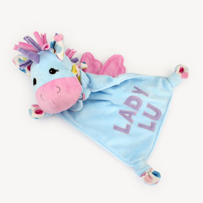 Doudou_Kullaloo_realise_dans_tissu minky_bleu_et_rose