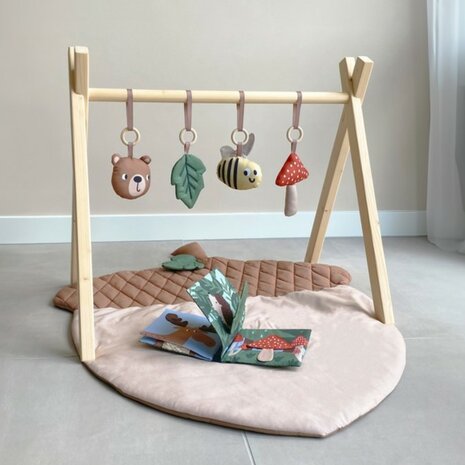 Ensemble eveil sensoriel bebe tapis de jeu theme forest