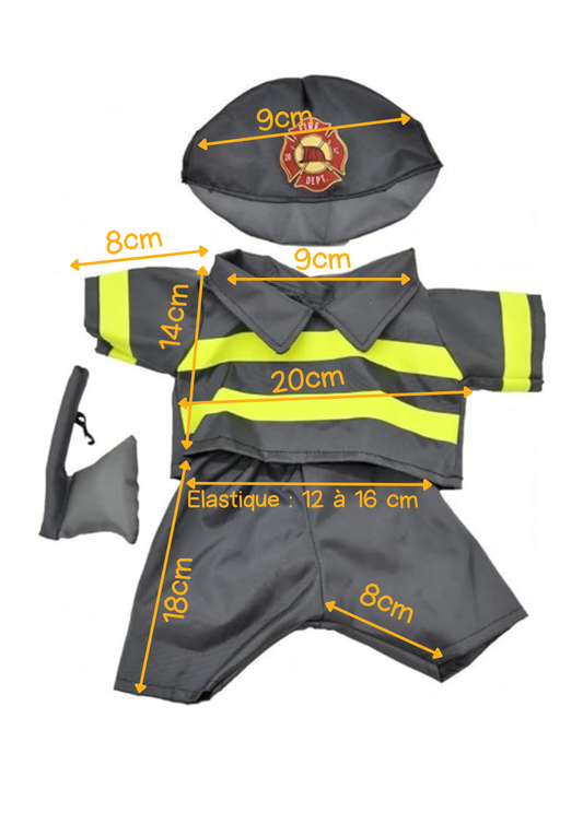 La tenue "Petit Pompier" – pour doudous prêts à éteindre tous les chagrins