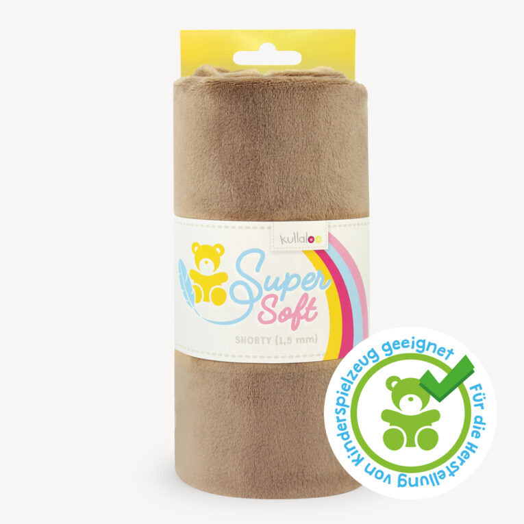 Rouleau de tissu brun doudou pour jeux bebe