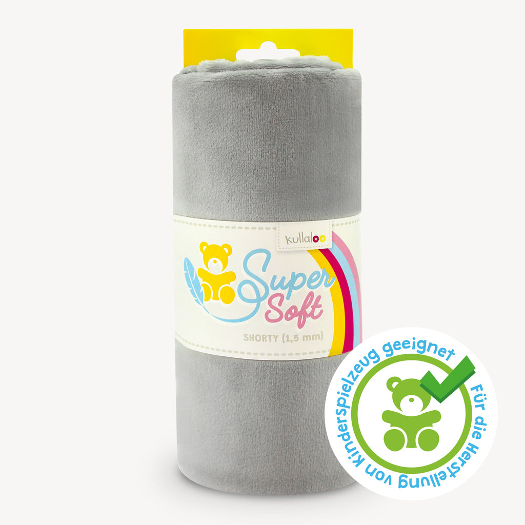 Rouleau gris souris tissu pour doudou extra doux