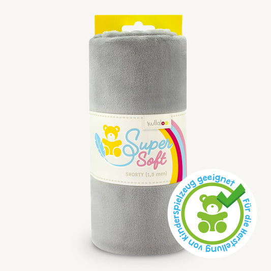 Tissu pelucheux gris peluche
