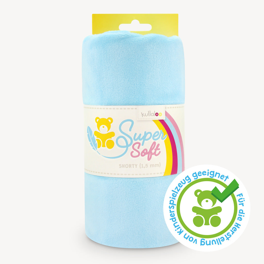 Rouleau tissu bleu ciel pour fabrication doudous et peluches