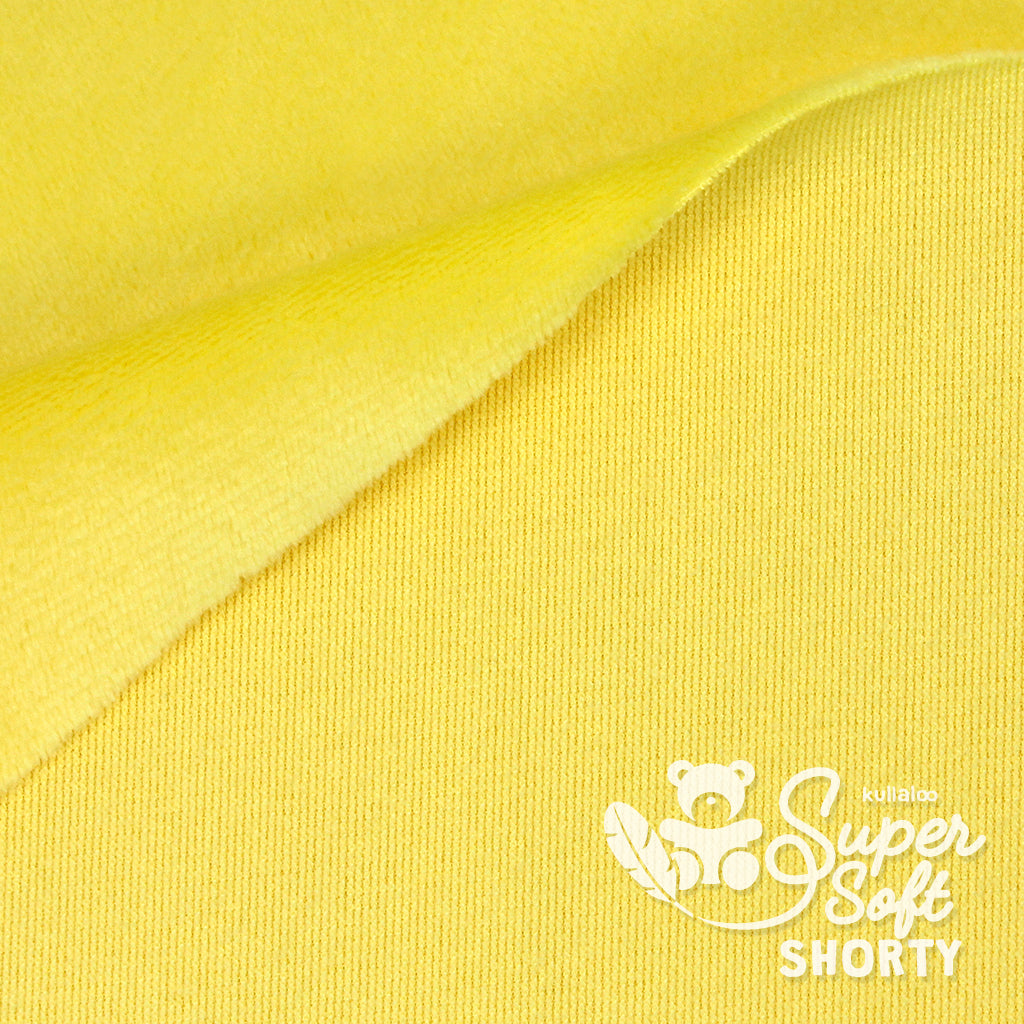 Tissu minky jaune pour confection pelucheuse 