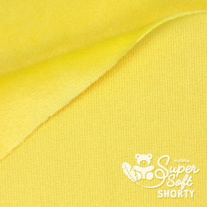 Tissu minky jaune pour confection pelucheuse 