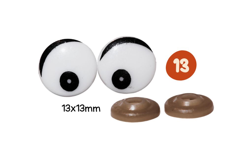 Yeux rond blanc avec petite paupiere fine noire