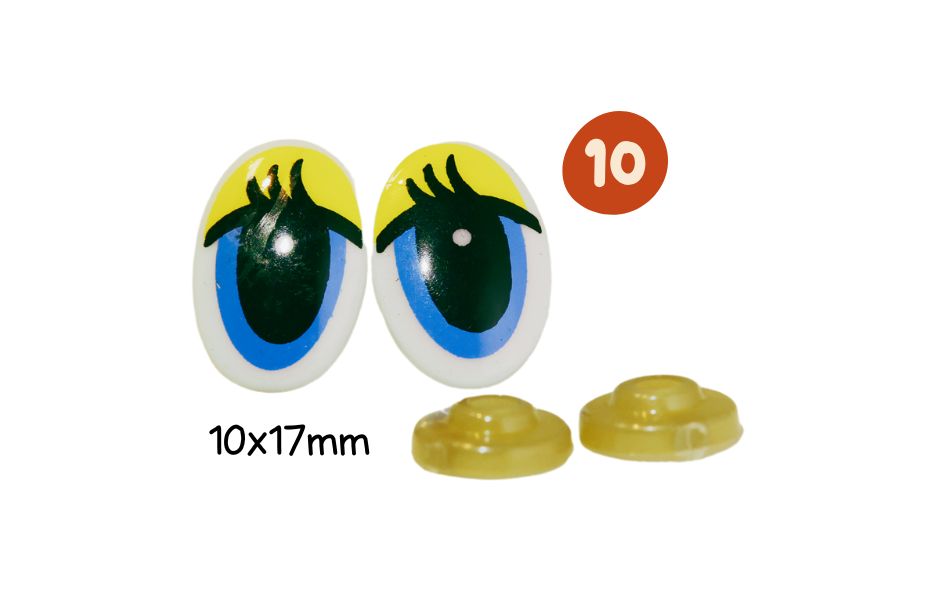 Yeux securite paupiere jaune bordes de cils noirs