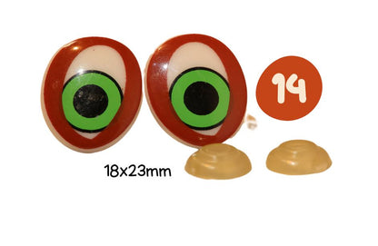 Yeux securite vert et marron vintage 