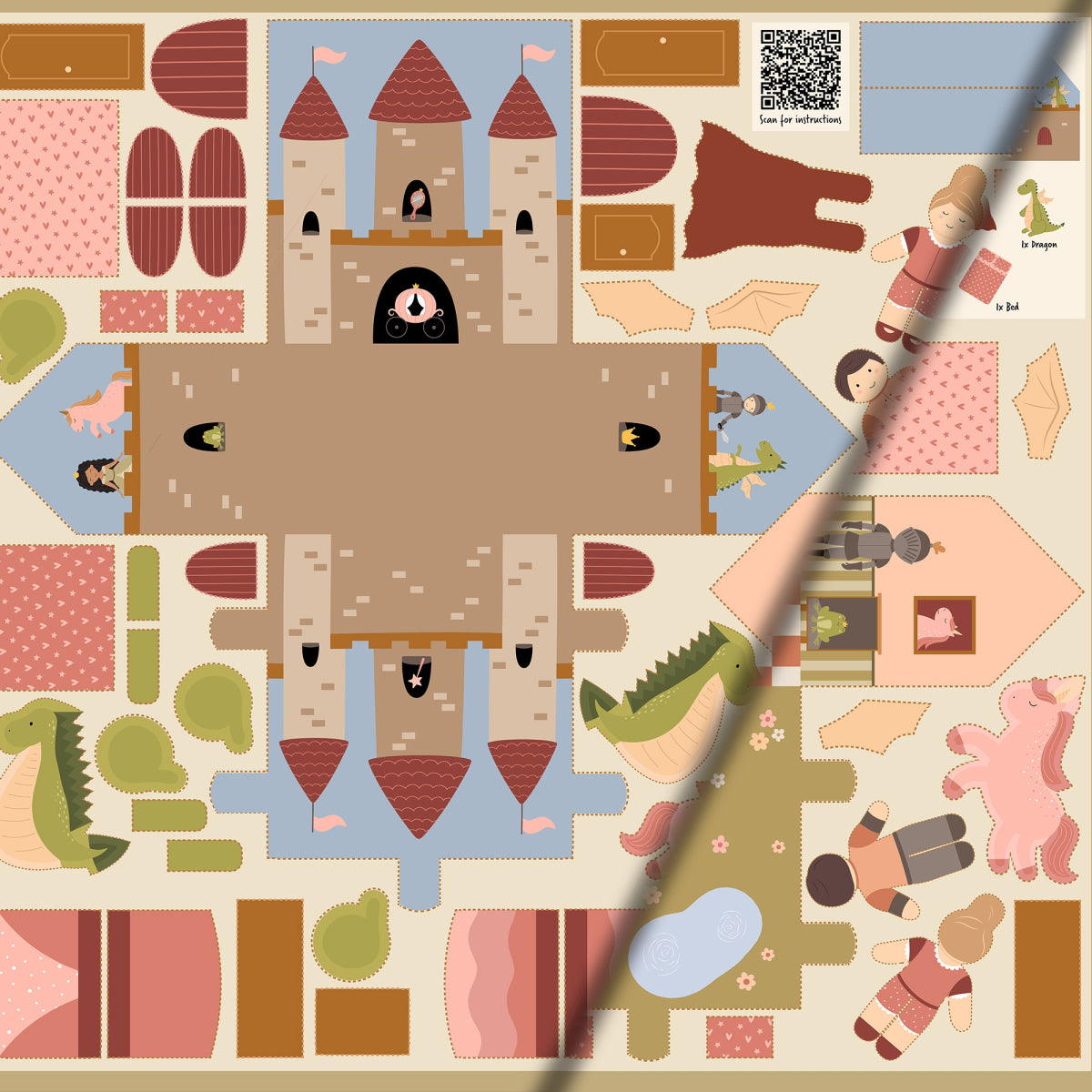 kit coudre une maison chateau royaume couture enfant jeux
